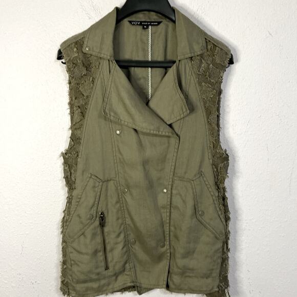Voice of Voices VOV Women Military Green Cotton Vest Size Medium - Picture 2 of 7